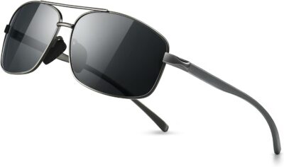 Ultra Lightweight Rectangular Polarized Sunglasses UV400 Protection