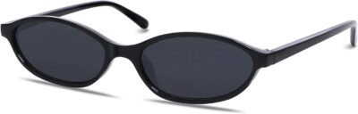 Retro Oval Sunglasses for Women Chic Cat Eye 90s Sunnies Lightweight Narrow Shades Trendy UV Protection Sun Glasses